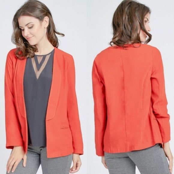 CUPCAKES And Cashmere Burnt Orange Tuxedo Blazer - Picture 1 of 8